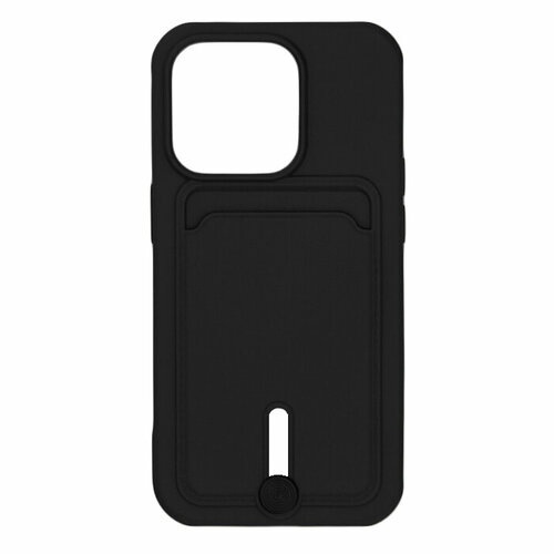 Чехол для iPhone 15 pro с отделением для карт Card Case черный