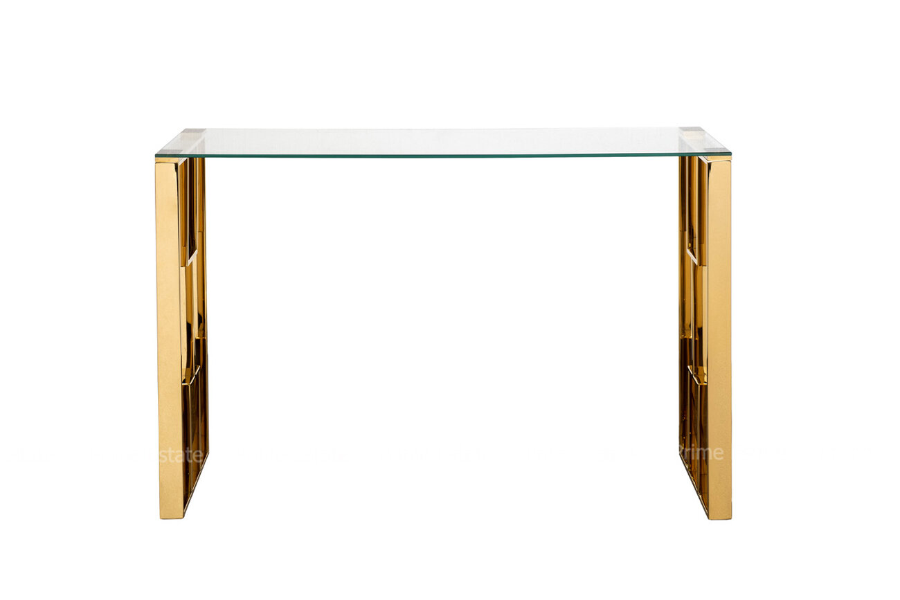 фото Консоль прозрачное стекло/золото 47ED-08201