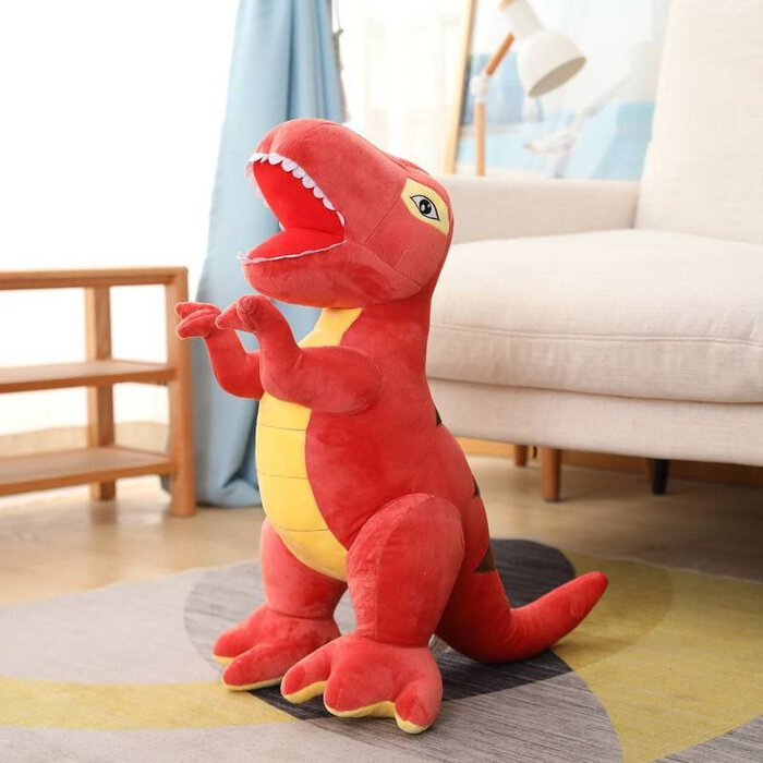 Мягкая игрушка дракон символ года, Динозавр Рекс, Тираннозавр, красный 30 см