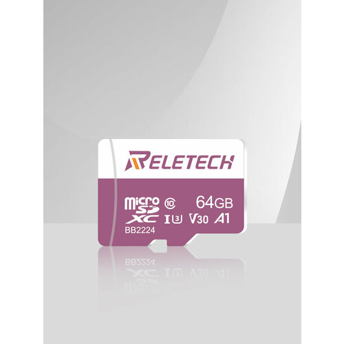 Reletech U3 A1 Micro SD Card TF карты Class10 карты памяти 64 ГБ высокой скорости записи Супер совместимость телефон камеры, розовый