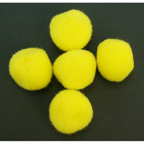 Помпоны декоративные PASSAN Россыпь, диаметр 20 мм, желтые, 100 шт