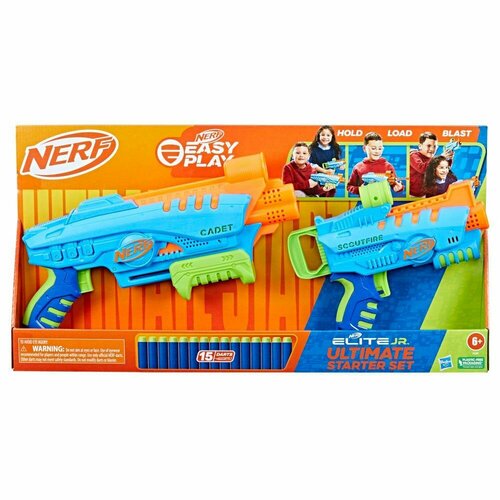 Nerf Игровой набор Nerf Бластер Elite Jr Ultimate Starter Set F6369 набор лазерных бластеров silverlit стартовый зеленый 86844 1