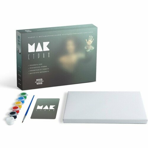 Арт-терапия ЛАС играс «Мои страхи» с МАК, 50 карт, холст (22х16,5 см), краски (6 цветов), кисть, 16+