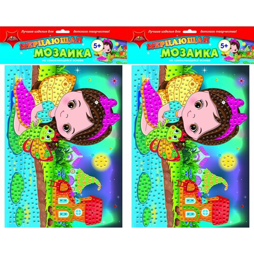 апплика набор для творчества мозаика жираф a6 2уп Апплика Набор для творчества мозаика маленькая фея, 2уп.