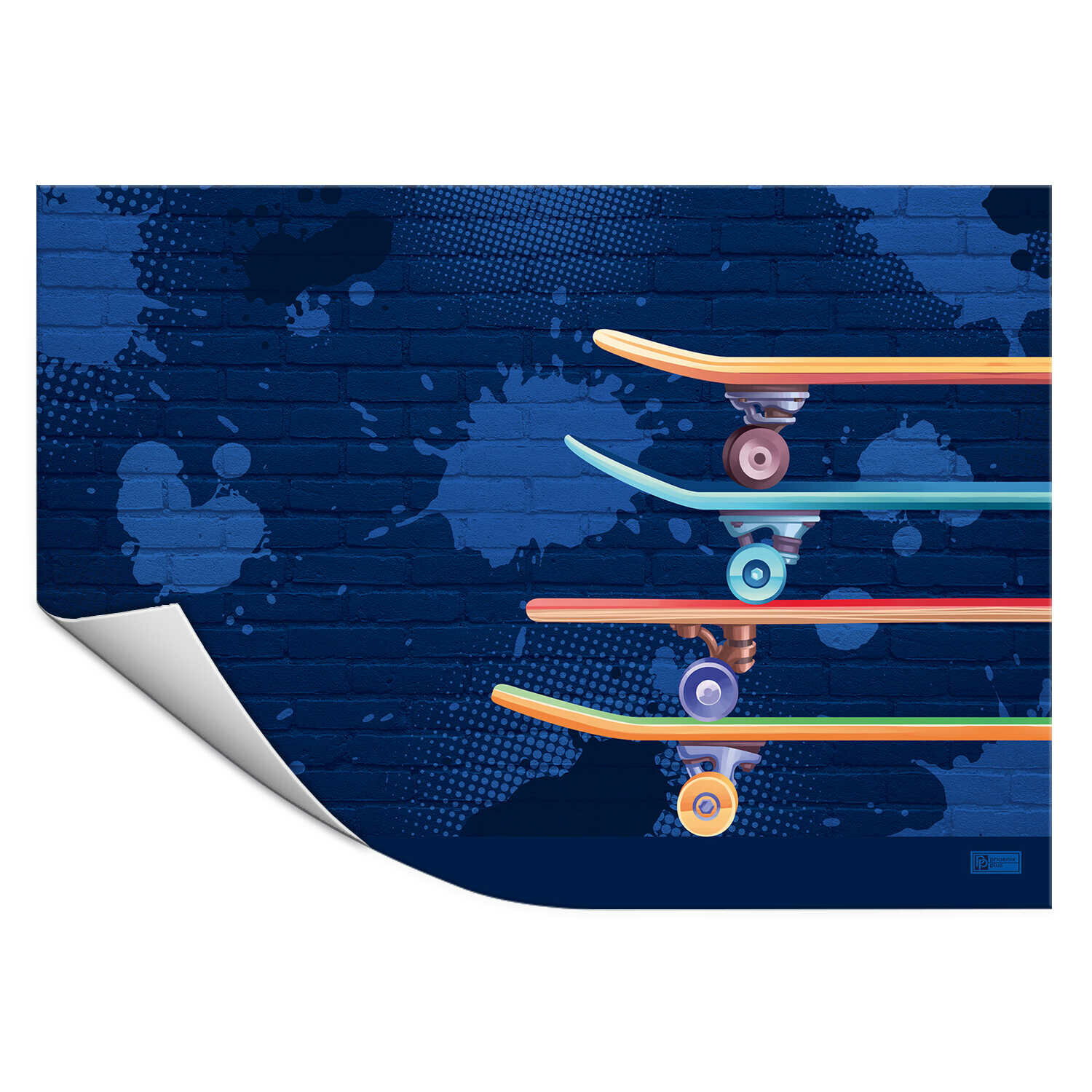 Феникс+ Плёнка цветная для уроков труда арт.59939/ 200 скейтборды (50х70 см, полноцветный дизайн, ПВХ
