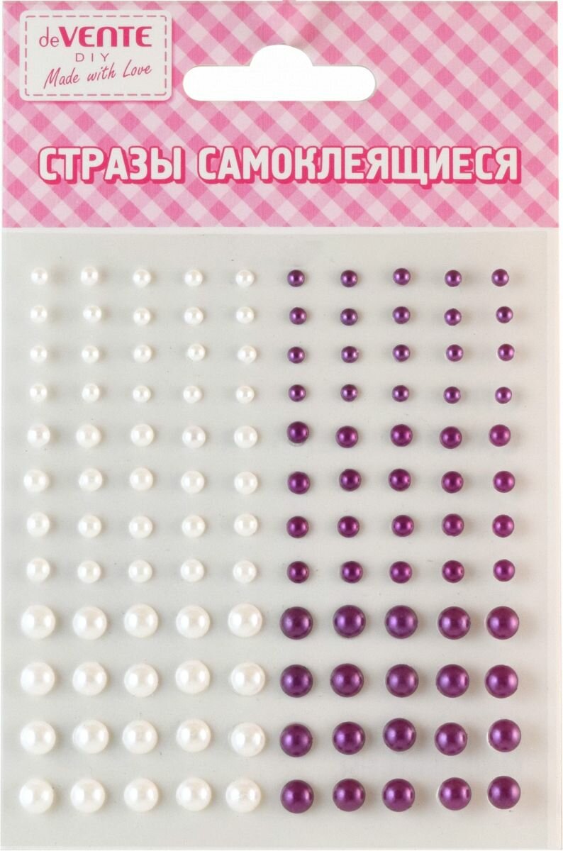 188264 Наклейки в наборе стразы 120 шт. "Жемчуг", е/п, DEVENTE, 8004062