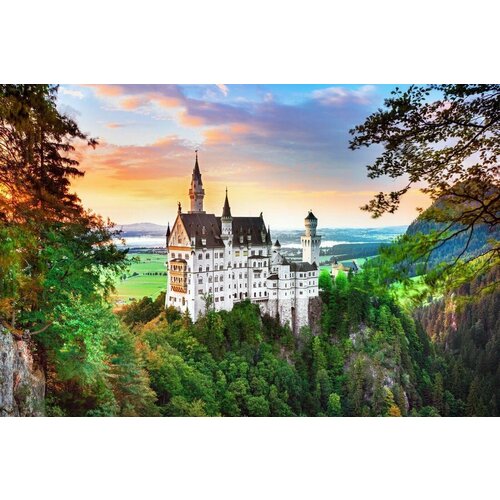 Роспись по холсту Вид на замок в Баварии, 30х40 см