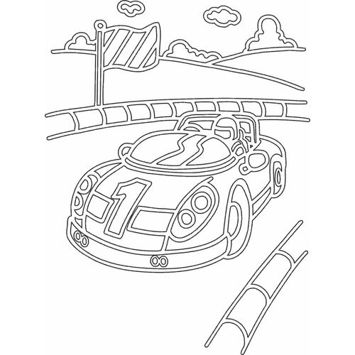 РП054 Песочный трафарет спорткар ( А3 297*420 мм)