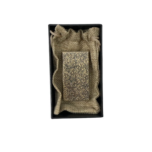 Зажигалка с орнаментом в подарочной коробке цвет бронза