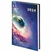 Ежедневник датированный 2024 145х215 мм, А5, STAFF, ламинированная обложка, "Space", 115140