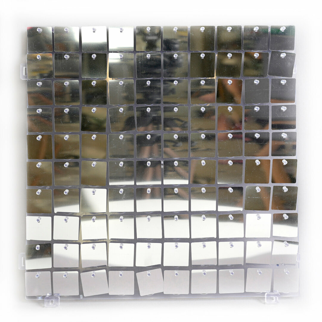 фото Декоративная панель Пайетки, Прозрачная основа, 30*30 см, Серебро, Металлик, 1 шт.