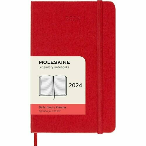 Ежедневник Moleskine CLASSIC Pocket, 9 x 14 см, 400 страниц датированный, красный