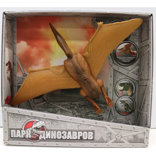 фото 1 toy 1toy, игрушка интерактивный динозавр (2*аа входят в компл) свет и звук, коробка 32х29х9,2 см, птеранодон