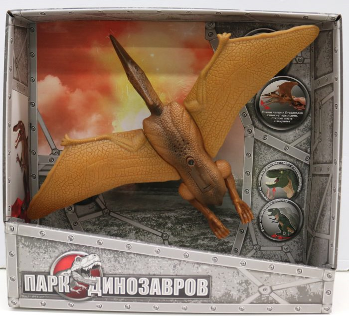 1toy, игрушка интерактивный Динозавр (2*АА входят в компл) свет и звук, коробка 32х29х9,2 см, Птеранодон