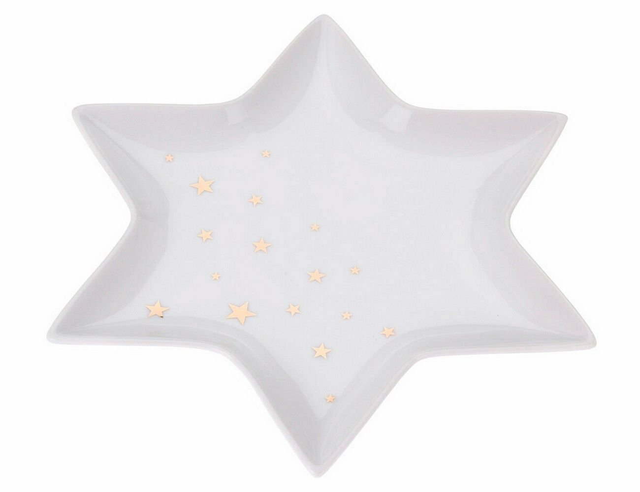 Сервировочное блюдо-звёздочка золотой звездопад, фарфор, 28 см, Koopman International