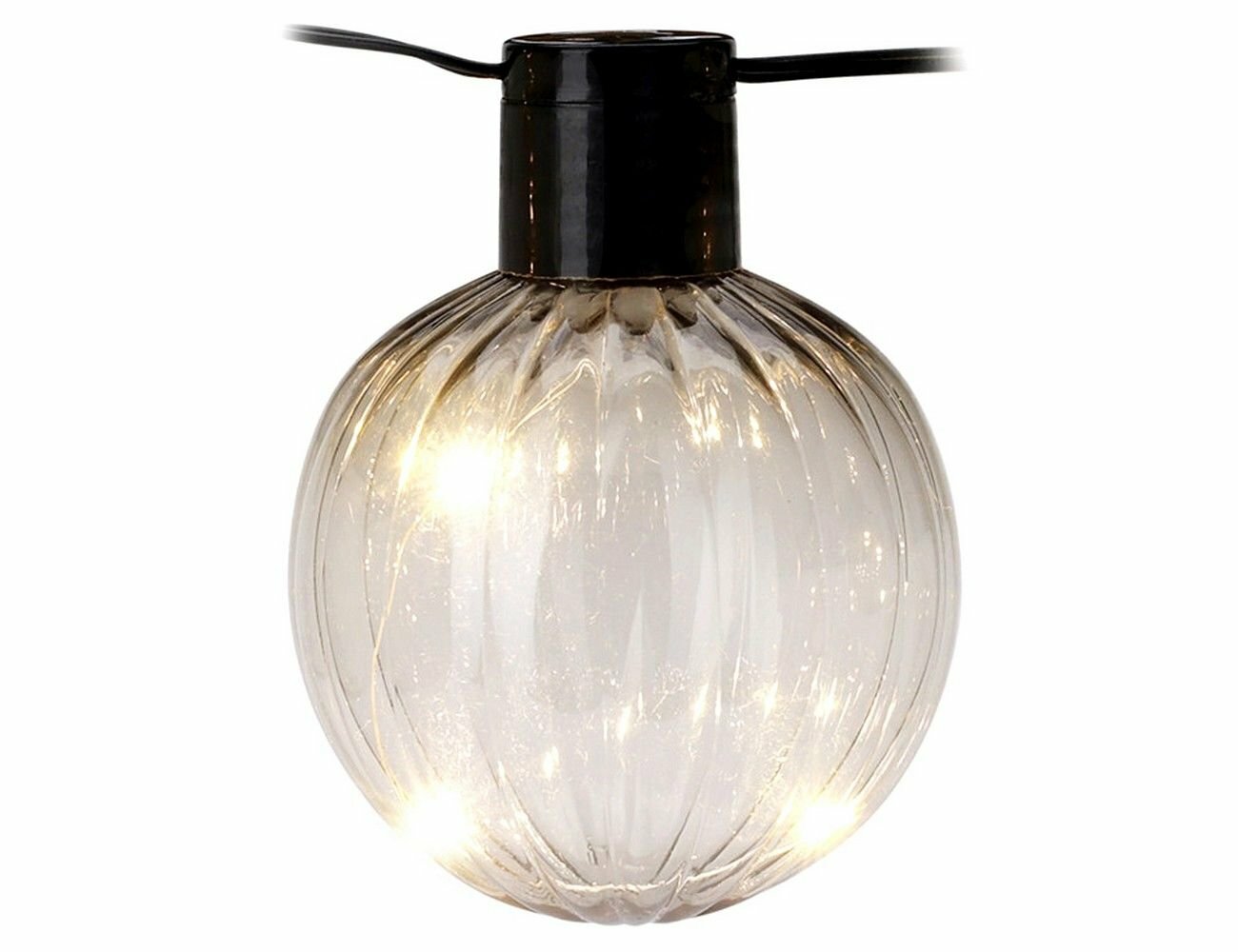 фото Садовая гирлянда реюньон, 10 теплых белых LED-огней, 1.8+5 м, черный PVC, уличная, Koopman International AF5300250