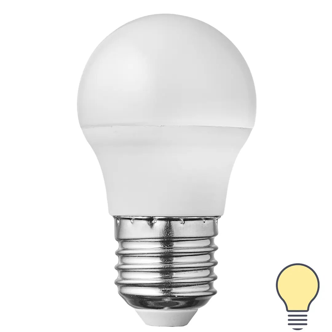 Лампа светодиодная Volpe E27 220-240 В 7 Вт шар малый матовая 750 лм теплый белый свет