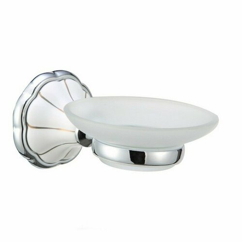 Мыльница ZOLLEN GUBEN (GU82422) стеклянная с держателем, настенная, блист.