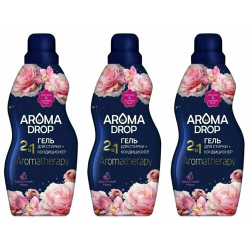 AROMA DROP Гель для стирки Aromatherapy Цветочный микс, универсальный, 1 л, 3 шт