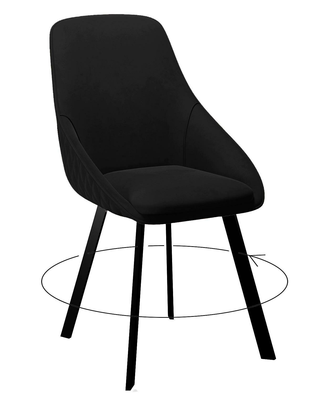 фото Стул DikLine 246 поворотный, K21 черный, ножки черные,