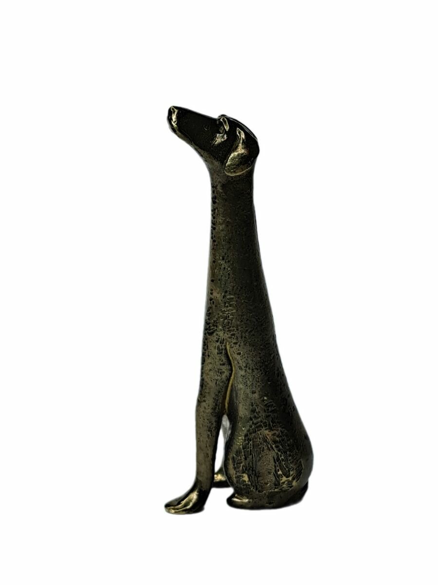 Собака длинношеея статуэтка латунная