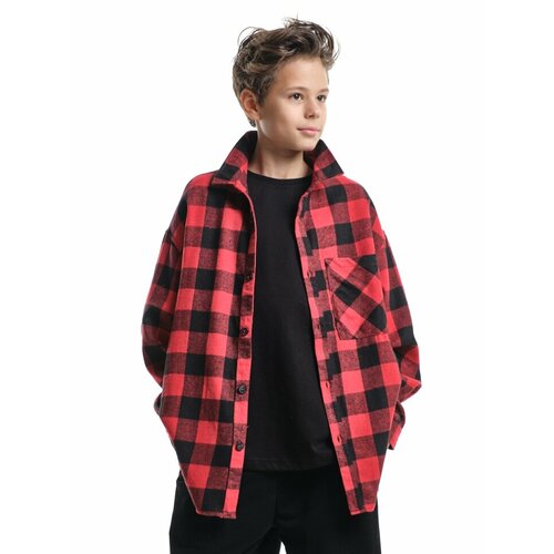 фото Рубашка mini maxi, размер 134, красный