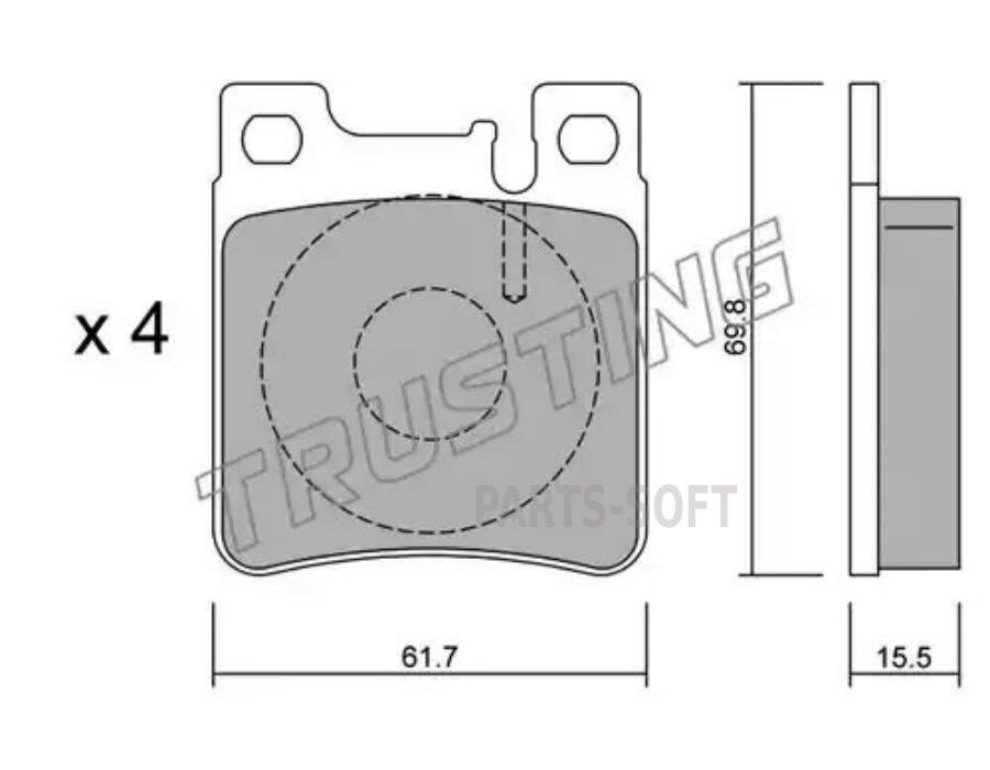 Комплект тормозных колодок Trusting 5830 для Chrysler Crossfire; Mercedes C-CLASS CL203 S202 W202 W203 CLK A208