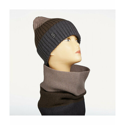 Комплект SuperShapka, размер универсальный, коричневый