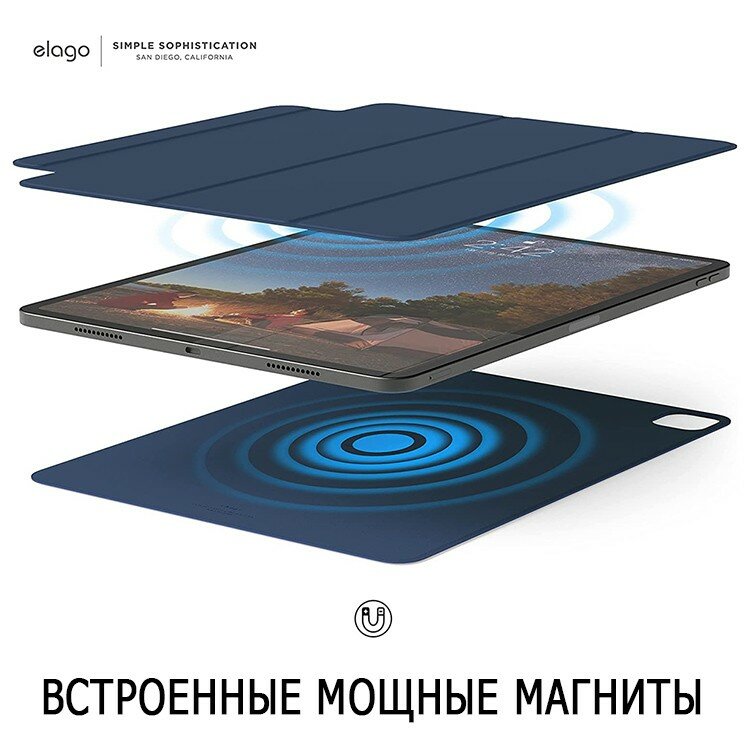Чехол Elago Magnetic Folio для iPad Pro 12.9 2020 2021 2022, синий — фото 5