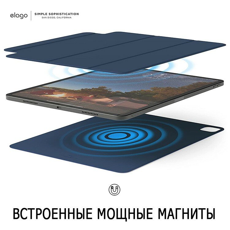 Чехол Elago Magnetic Folio для iPad Pro 129 2020 2021 2022 синий