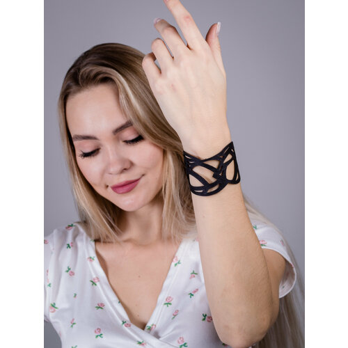 Браслет, 1 шт., размер 17 см, размер one size, черный