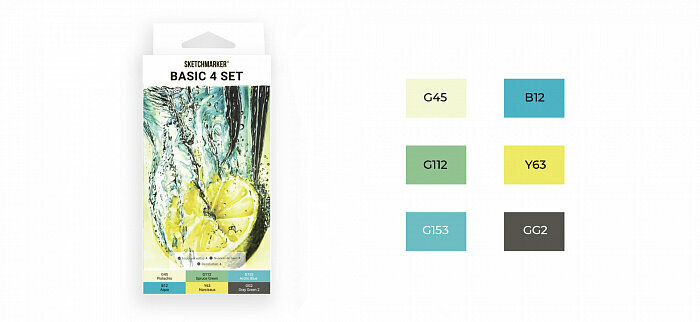 Набор маркеров Sketchmarker Basic set 4 6 шт в картонной упаковке - фото №3