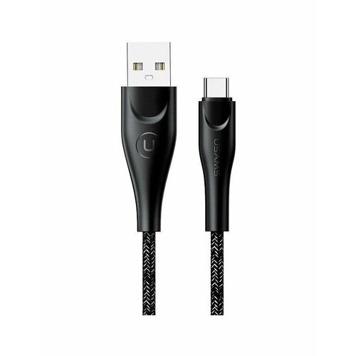 Дата-Кабель USAMS-SJ395 USB - Type-C (2 м) нейлоновая оплетка, черный (SJ395USB01)