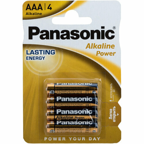 Батарейка AAA щелочная Panasonic LR3-4BL Alkaline Power в блистере 4шт.