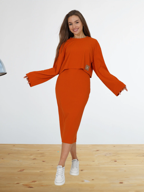 Платье ИСА-Текс, размер 48, оранжевый