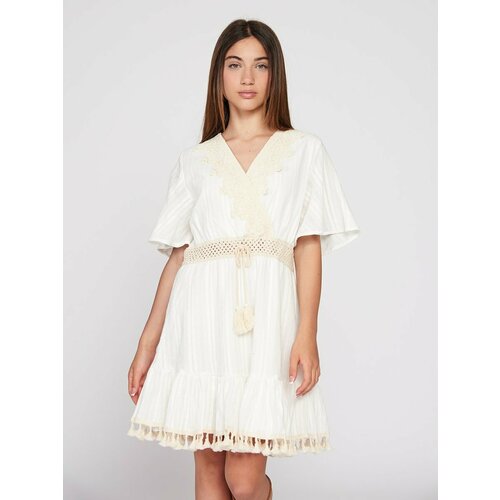 Платье to be too, размер 152, белый кардиган to be too длинный рукав средней длины размер 152 белый