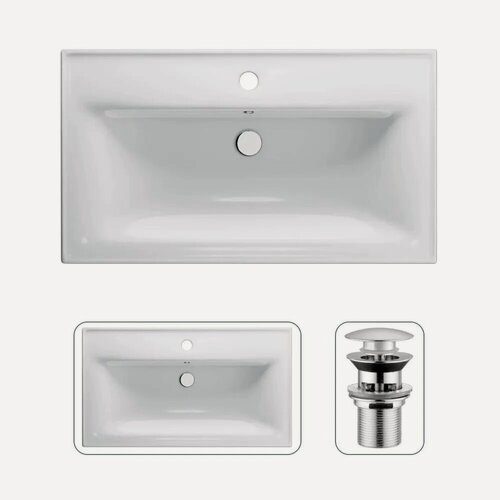 Изображение товара Раковина для ванной комнаты AM.PM, с донным клапаном хром, 80 см