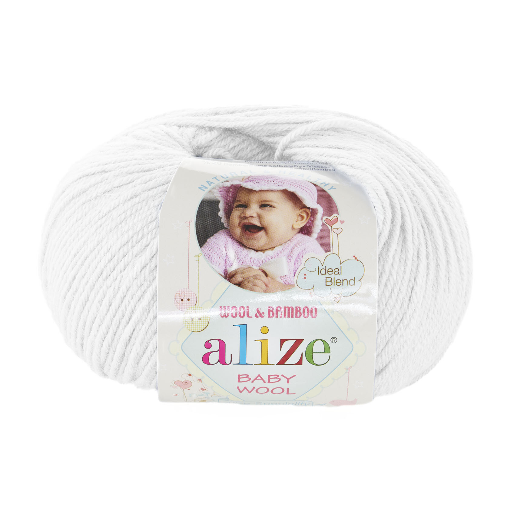 Пряжа Alize Baby Wool Ализе Бэби вул, 55, 40% шерсть, 20% бамбук, 40% акрил, 50 г, 175 м, 1 моток.