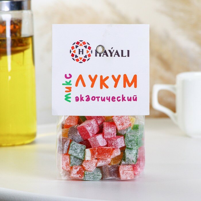 HAYALI Лукум кубики Экзотический микс 200 грамм - фото №1