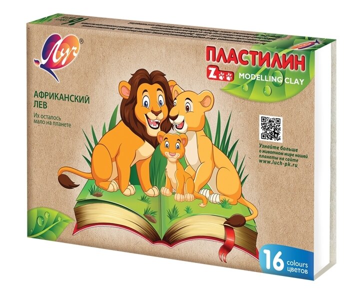 Пластилин Луч Zoo 16 цветов х 15 гр. — фото 1