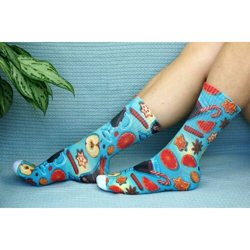 фото Носки , размер 36/41, белый, красный хлопковые cotton print