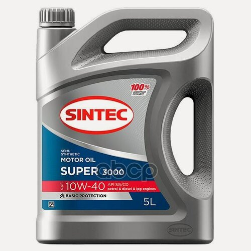 Изображение товара SINTEC Масло Моторн 10W40 Sintec 5Л Полусинтетика Super 3000 Sg/Cd (Замена Арт. 801895)