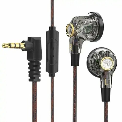 Наушники QKZ MDR - динамические 1DD Hi-Fi - 20-40КГц - 16Ом - 110дБ - с микрофоном - черные 67900₽