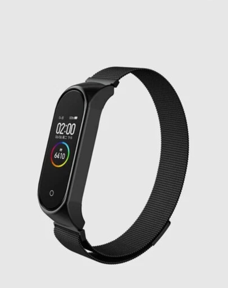 Браслет миланская петля для Xiaomi Mi Band 3/4 , ремешок из стали с магнитной застежкой