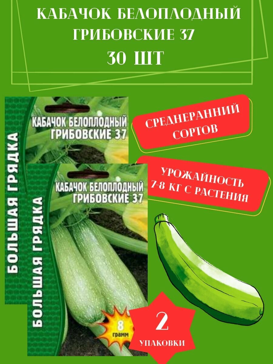 Кабачок Белоплодный Грибовские 37,2 упаковки