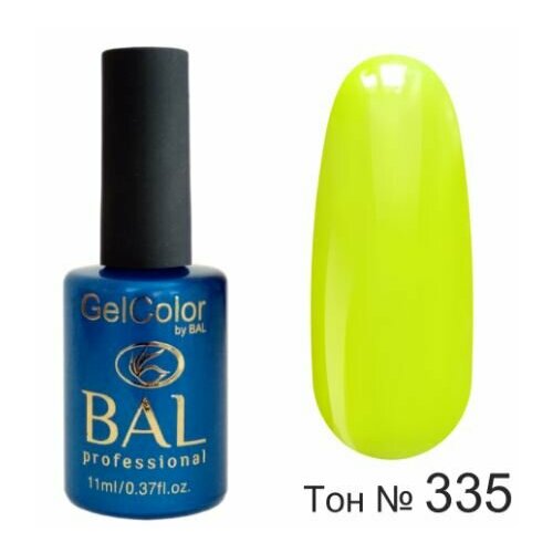 BAL Gel Color №335 Гель-лак каучуковый Лимонный 11 мл