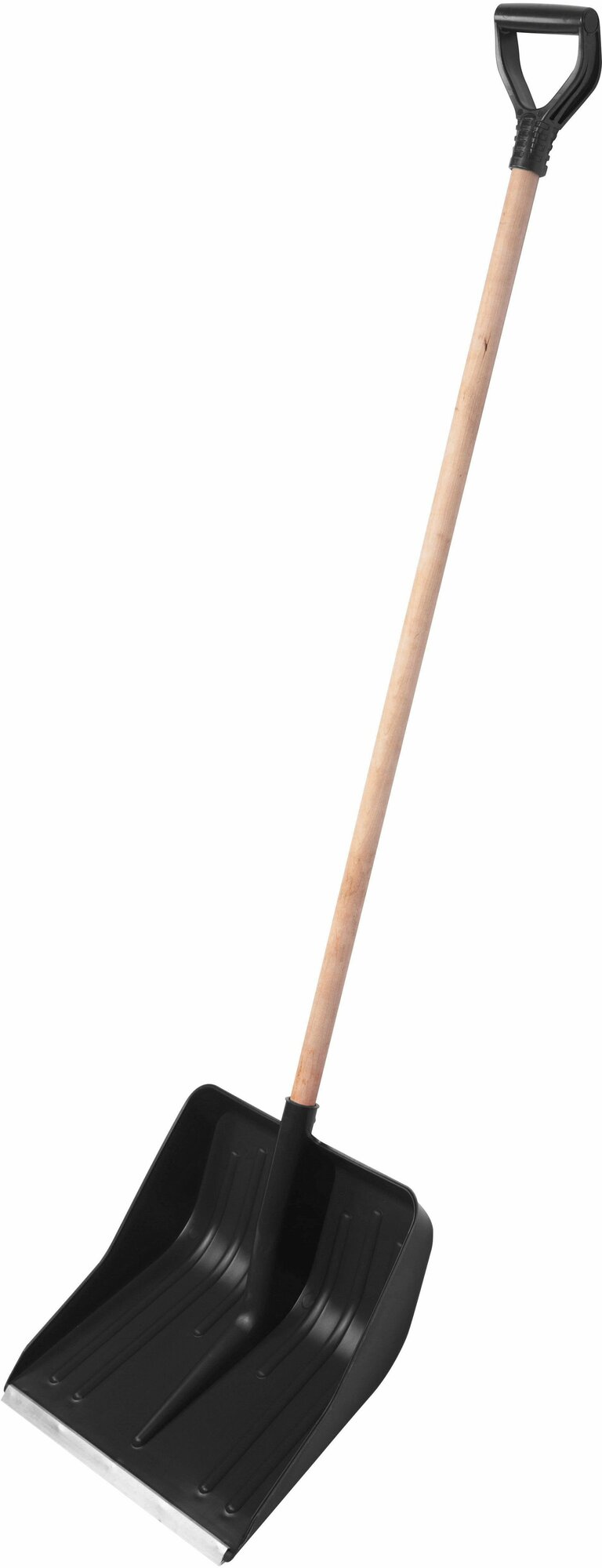 Лопата снеговая строймаш алюминиевая с деревянным черенком общая длина 152 см