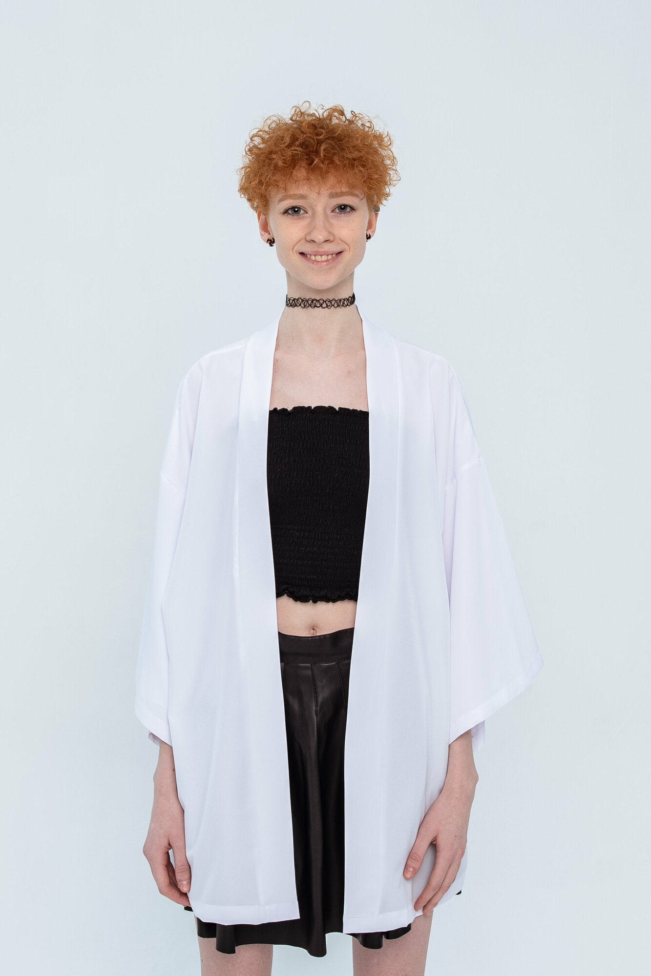 Халат кимоно оверсайз унисекс, белый, размер 48-50 - фотография № 4
