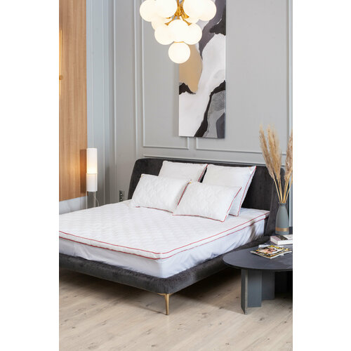 Подушка PREMIUM Снегири 50х70 см, Мягкая жесткость, Съёмной чехол