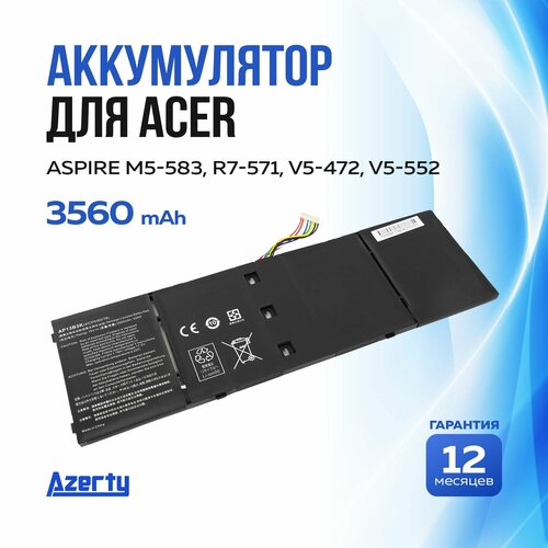 Аккумулятор AP13B8K для Acer Aspire M5-583 / R7-571 / V5-472 / V5-552 / V7-581 (AP13B3K, KT.00403.013) для acer v7 481 v7 482 v7 581 v7 582 m5 583 50 mapn7 001 новый разъем постоянного тока зарядный порт для кабеля разъем